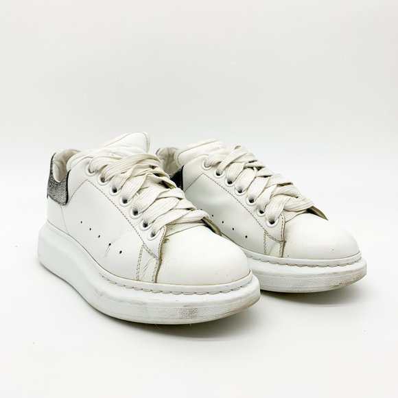 ALEXANDER MCQUEEN Metallic Leather Sneakers White - Picture 2 of 9